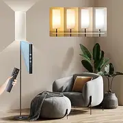 [CroSpin] Dimmable LED Floor Lamp, Floor Lamp for Living Room, 3 Color Temperatures, Remote and Touch Control, Modern Standing Lamp Suitable for Office, Bedroom, Living Room(Long Linen lampshade)