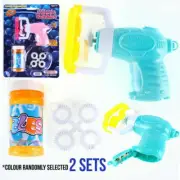 2x Bubble Blower Machine Electric Fan Automatic Bubble Maker Gun Kids Outdoor