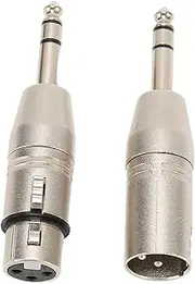 1/4 Inch TRS to XLR Adapter, Balanced Female XLR to Quarter Inch 6.35mm Male Adapter, Microphone Cable for Mixers Microphones Amplifiers EQs