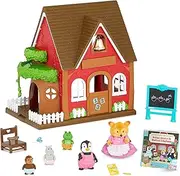 Li’l Woodzeez – Animal Figurine Playset – Toy School – Mini Schoolhouse Bundle – Play Accessories – 3 Years + – Woodland Schoolhouse Playset - Deluxe