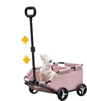 Dog Stroller - 4-Wheel Pet Carriage, Lightweight Folding Trolley | Rolling Dog Carrier Stroller, Travel Pet Cart for Small Dogs, Cats, Portable Dog Bugy for Shopping, Walking, Outdoor Use