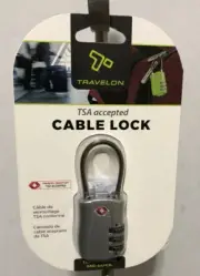 Travelon TSA Cable Lock, Silver - NEW
