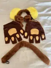 Spooktacular Creations Monkey Set | Halloween Costume | Tail Head Band Paws Bow