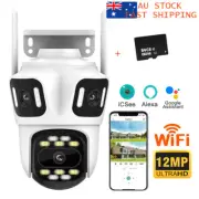 8MP Security Camera Outdoor HD Three Screen External Wifi Camera Outdoor Add 64g