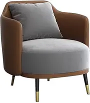Living Room Accent Chair, Velvet Mid Century Modern Chair, Comfy Upholstered Armchair Reading Accent Chairs Sofa Chairs for Bedroom(Brown)