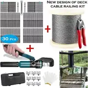 Stainless Steel Wire Rope Cable Railing Kit Deck Railing Crimping Tool Lag Screw