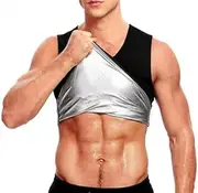 JOZMMZEOOA Sauna Suit Shirt Heat Trapping Sweat Compression Vest Shapewear Sports Sauna Vest Weight Loss Versatile Shaper Jacket for Gym Exercise Men's