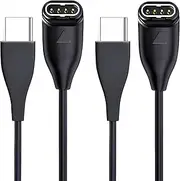2 Pack USB - C Charger for Garmin Watches. Compatible with Vivoactive 5, 4, 4S, 3; Fenix 5, 5S, 5X Plus, 6, 6S, 6X Pro, 7, 7S, 7X; Forerunner 945, 935, 245; Venu Sq Music 2, 2S