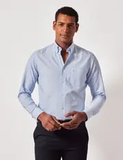 Hawes & Curtis Light Blue Oxford Shirt | Button Down Collar Size: XL