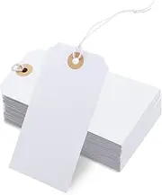 100 Packs Christmas Tags for Presents,Luggage Labels with String for Christmas,Graduation,Gifts,Sales Labels,4.76"×2.36"(White)