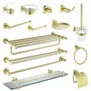 Brushed Gold Bathroom Accessories Towel Rack Toilet Brush Roll Paper HolderTowel