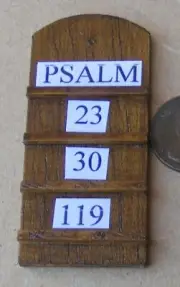 Dolls House Wooden Psalms Board Church Accessory 1:12 Scale Miniature Tumdee