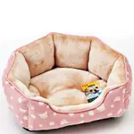 【MARUKAN】MK 法蘭絨睡床 貝殼型/橢圓形 粉色 (購買第二件都贈送寵物零食*1包)