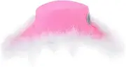 [Baluue] Fluffy Cowgirl Hat for Women Heart Themed Wide Brim Hat Stylish Valentine Day Party Accessory Comfortable Nonwoven for Outdoor Activities Travel