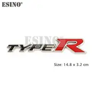 Car Styling 3D Metal Chrome Zinc Alloy Adhesive Emblem Type R Type S Grill Badge Sticker Decal for Honda Civic Type R Type S Type R 4