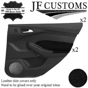 BLACK STITCH LEATHER 2X REAR DOOR TRIM COVERS FOR FORD FOCUS MK3 11-14 5DR JF1 (for: Ford)
