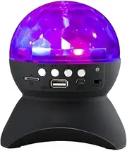 Disco Ball Bluetooth Speaker With RGB LED Crystal Ball Effect Stage Lighting for Home Party (Black)