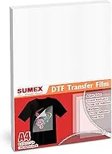 Sumex DTF Transfer Film Paper A4 Double Side 100 Sheets PET Heat Transfer Paper for Epson Inkjet Printer