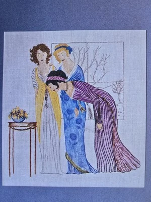 Regency Lady Grecian Art Deco Empire Dress Embroidery Transfer