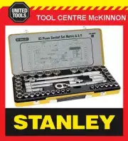 STANLEY 89-509 43 PIECE 1/2” DRIVE METRIC & IMPERIAL SOCKET SET IN METAL CASE