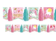 Unicorn Party Supplies Magical Unicorn Glitter Tassel Garland Banner
