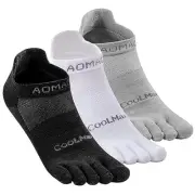 Toe Socks for Men and Women Athletic Running Small E4110# Black, White, Grey