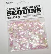 5mm Sequins Crystal Clear Iridescent Round Cup DIY Craft 800 ct PKG
