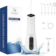 Eshaqzai Water Flosser for Adults Cordless Dental Flosser for Teeth Water Proof Electric Flossing for Gums Rechargeable Oral Irrigator with 300ml/10oz Water Tank Dental Care Oral Hygiene