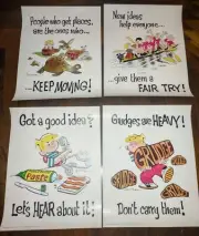 4 Vintage 1988 Dennis The Menace Motivational Posters By Hank Ketcham. (22x17)