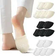 [PRAVICS] 15 Pairs Half Socks for Women Mules, Toe Socks Women No Show Non-Skid Clog Socks Toe Topper Socks for Women, Socks for Mules and Slides (Black, White, Skin), Black/White/Skin Color, One Size