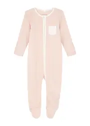 Mori Kids Striped Jersey Babygrow - Pink 12/18M (12 months)