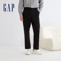 在飛比找momo購物網優惠-【GAP】男裝 商務直筒長褲-黑色(840885)