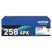 Genuine 4x Pack Brother TN258BK+TN258C/M/Y Toner Cartridge Set Value Pack [TN2584PK]