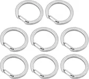 VGOL 8 Pcs 304 Stainless Steel Round Key Chain Clip, Quick Release Silver Carabiner Clip for DIY Projects and Crafts, Trinkets