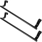 2Pcs Door Towel Rack Stainless Steel Towel Shelves Towel Racks Bath Towel Bar Robe Hook Over Door Towel Holder Black Towel Rack Towel Hangers Individual Hanging Rod Single Shot