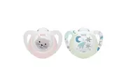 NUK Star Day & Night Silicone Soother 0-6 Months Twin Pack