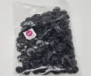 Bulk Vintage Zims 12mm Round Black Flat Plastic Sew-On Eyes Amigurumi Craft Doll