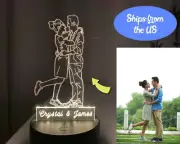 Custom Portrait Night Light - Remote to switch to many colors - FREE shipping