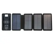 Maxxlee 20000mAh 4 Solar Panel Power Bank Qi Wireless Battery Charger Dual USB Type C