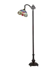 JONATHAN Y Designs Dragonfly Tiffany-Style 60in Arched LED Floor Lamp
