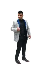Aaban Creation Custom-Made Art Silk Jacquard Tuxedo Blazer – Personalized Design