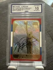Michael Jordan 1997 Fleer 23k Gold Embossed 1986 RedWhiteBlue Border Gem Mint 10