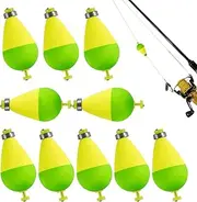 Trout Bobbers - 10X Oval Floats for Fishing - Outdoor Sports Accessories Weighted Water Cork Ball for Deep Water Saltwater Catfish River