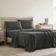 Ardor Boudoir Waterproof Bed Sheet with Pillowcase Bedding Set Charcoal