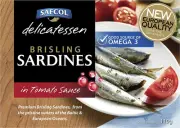 Safcol Australia Brisling Sardines in Tomato Sauce 110G Cans, 8 Pack