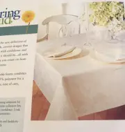 Springmaid Oblong Tablecloth 60” X 102” IVORY NEW IN PACKAGE Jacquard Floral