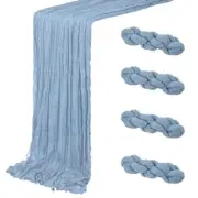 Cheesecloth Table Runner 20 x 120 inch Gauze Table Runners 10 4 Pack Dusty Blue