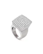 Roberto Coin 18K White Gold Sauvage Diamond Pave Square Cluster Statement Ring