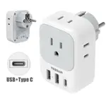 &韓國轉接頭帶USB+TYPE C,台灣到韓國,峇里岛，越南，歐洲轉接插頭 3C手機手錶筆電充電器 出國旅行必備