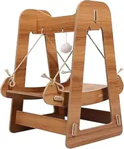 Sosoport Cat Swing Shaker Dog Hammock Bed Kitten Hammock Indoor Cats Lounge Cat Hammock Bed Cat Resting Nest Pet Hanging Bed Pet Comfortable Nest Cat Swings for Indoor Cats Wood Beige